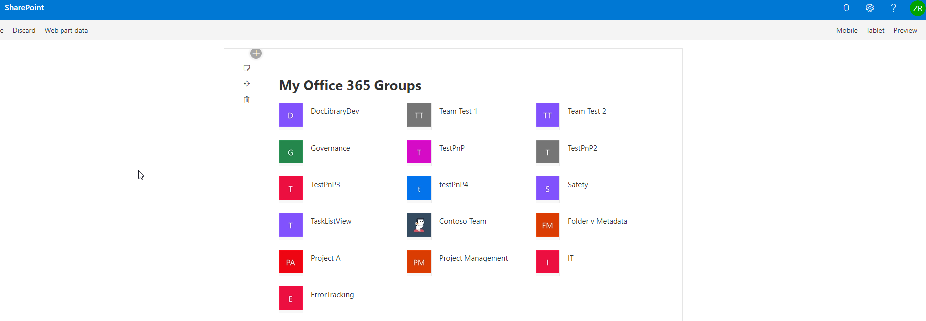 My Office 365 Groups Web Part - Update!